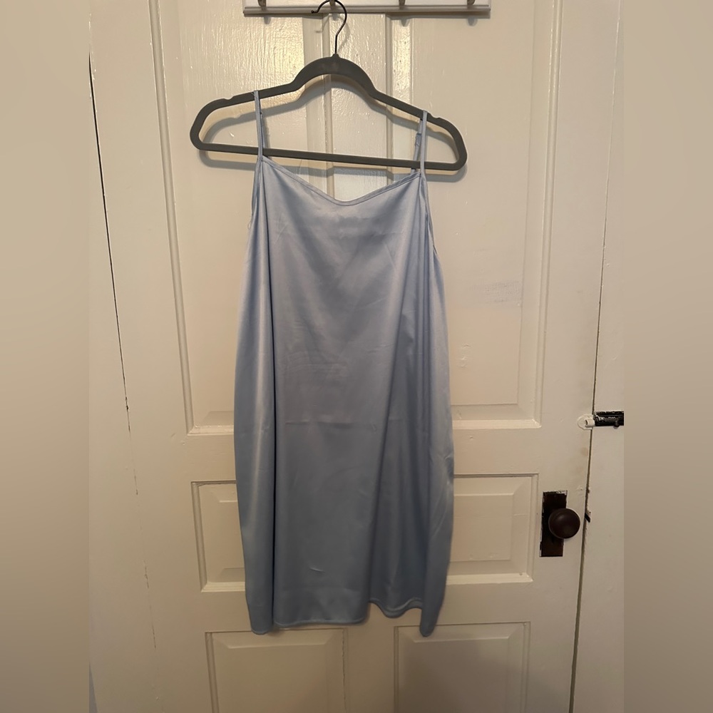 Blue slip dress
